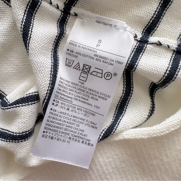 BANANA REPUBLIC Striped Forever Sweater NWT in Snow Day Cream & Black Stripes S - Picture 7 of 11